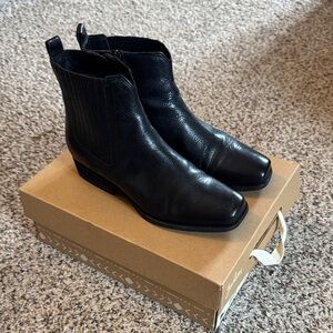 Zodiac Black Leather Ankle Booties